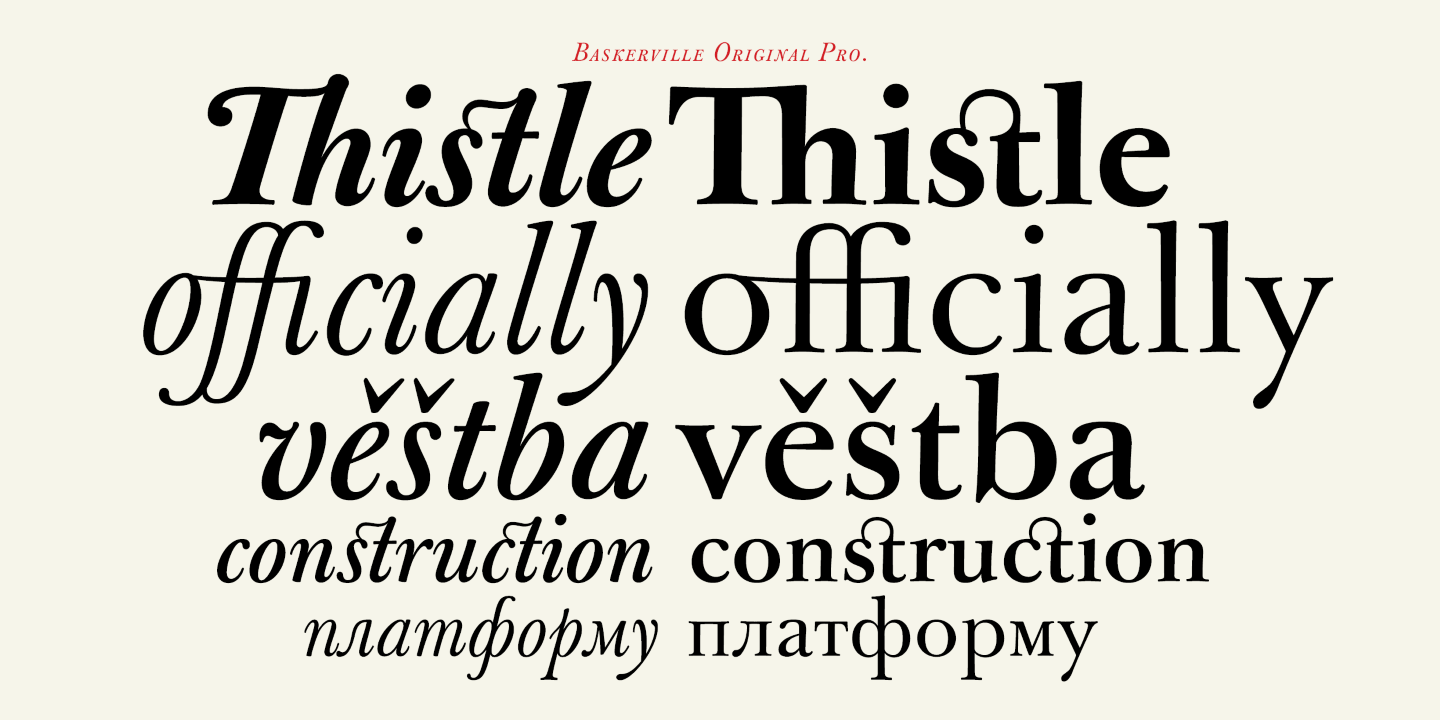 Przykład czcionki Baskerville Original Pro 10 Medium Italic
